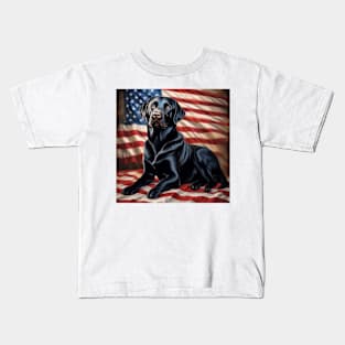 Patriotic Black Labrador Kids T-Shirt